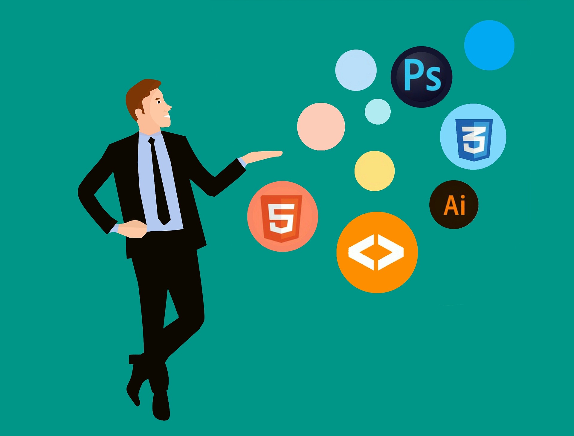Illustration of graphic design software logos