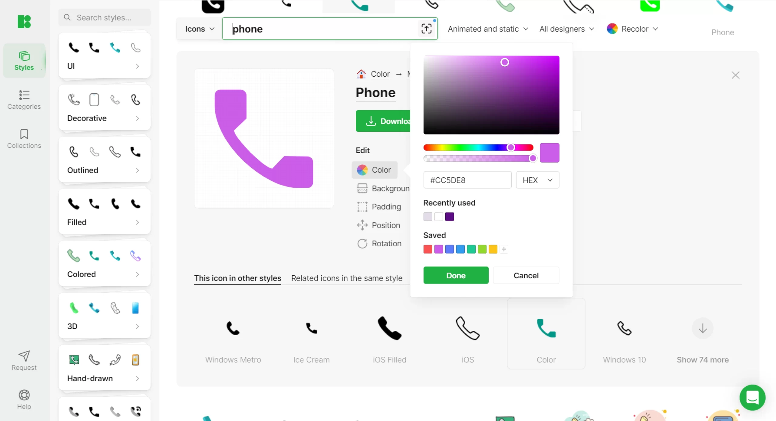 customizing phone icons 